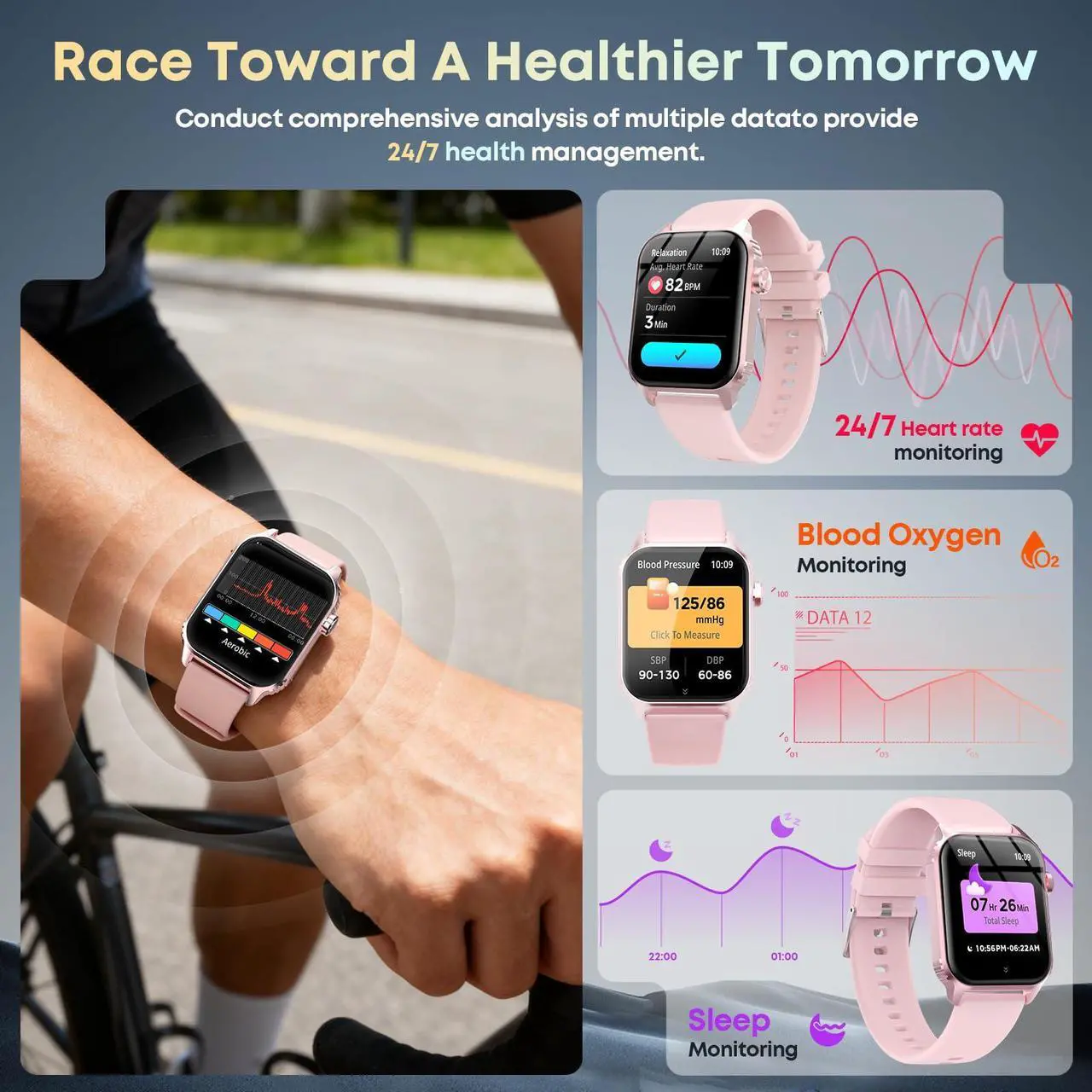 Smart Watches for Women Men, 120 Sports Modes Smartwatch with 1.83 inches HD Display - Image 3