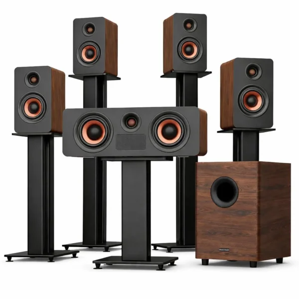 5.1 Surround Sound Speaker System - Voltiq - Black
