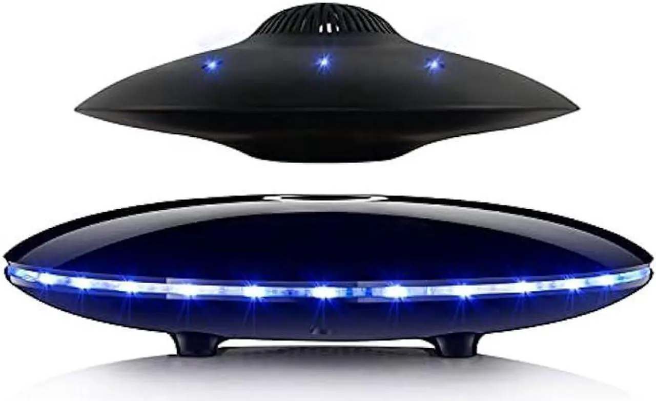 Magnetic Levitating Bluetooth Speaker, Levitating UFO Speakers with LED Lights, 360 Degree Rotation